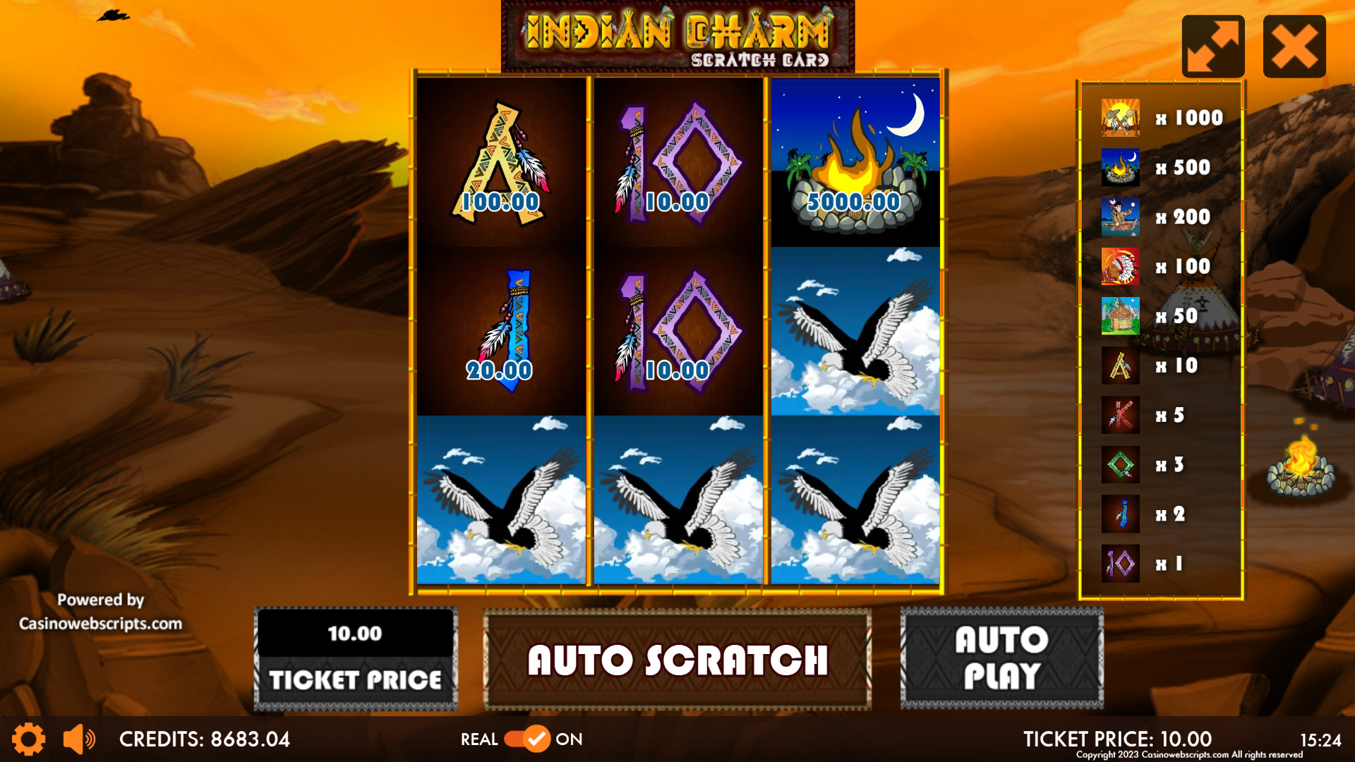 Indian Charm Deluxe Scratch Card - Preview