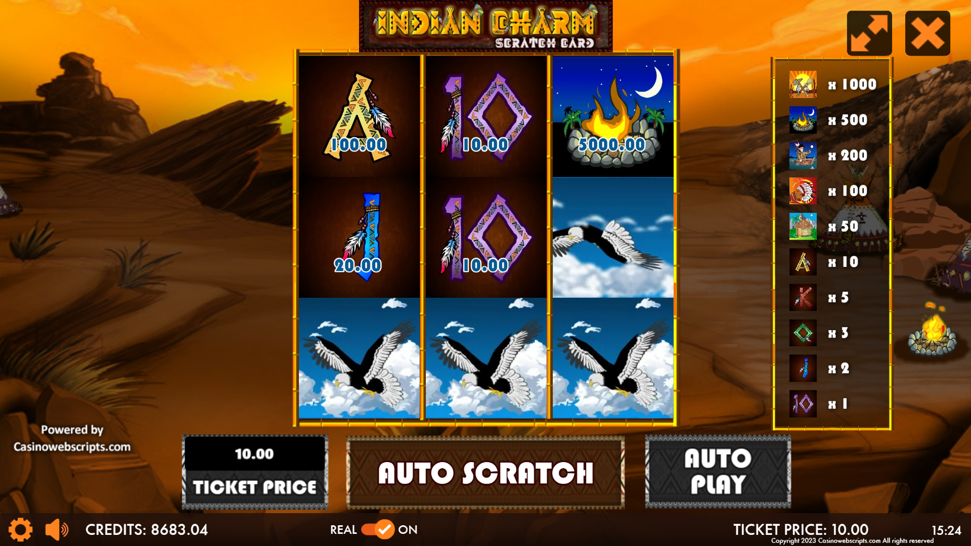 Indian Charm Deluxe Scratch Card - Preview