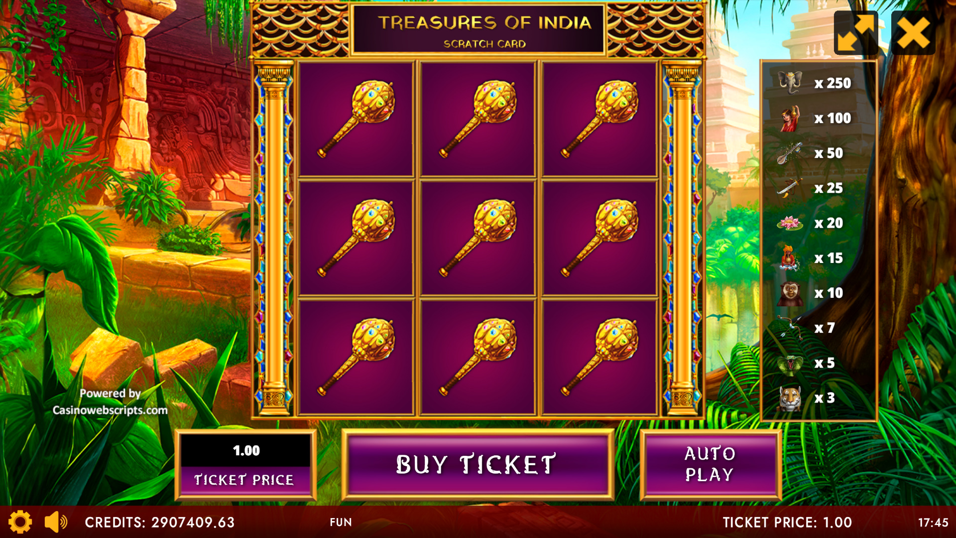 Treasures Of India Scratch Card - Preview