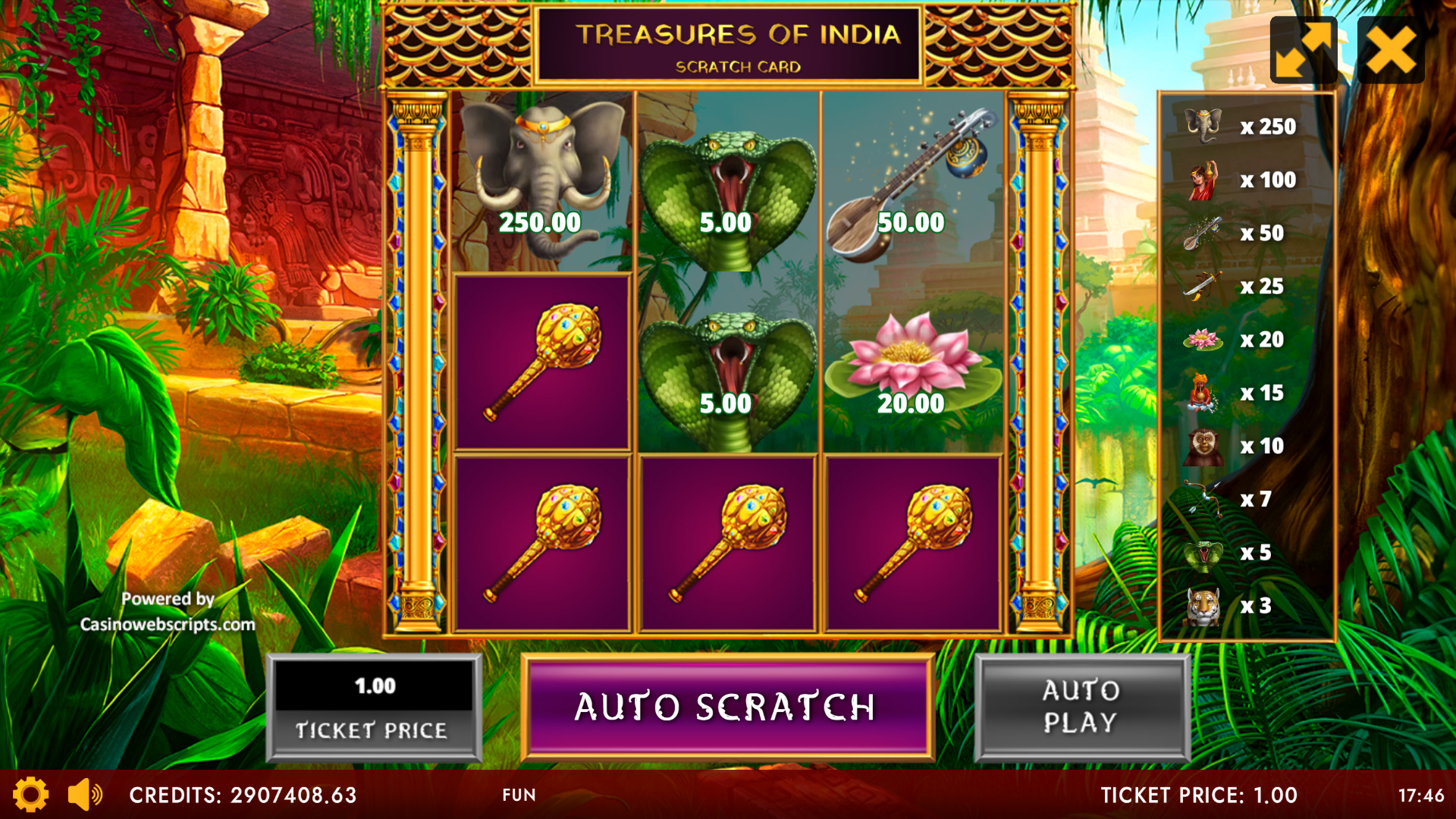 Treasures Of India Scratch Card - Preview