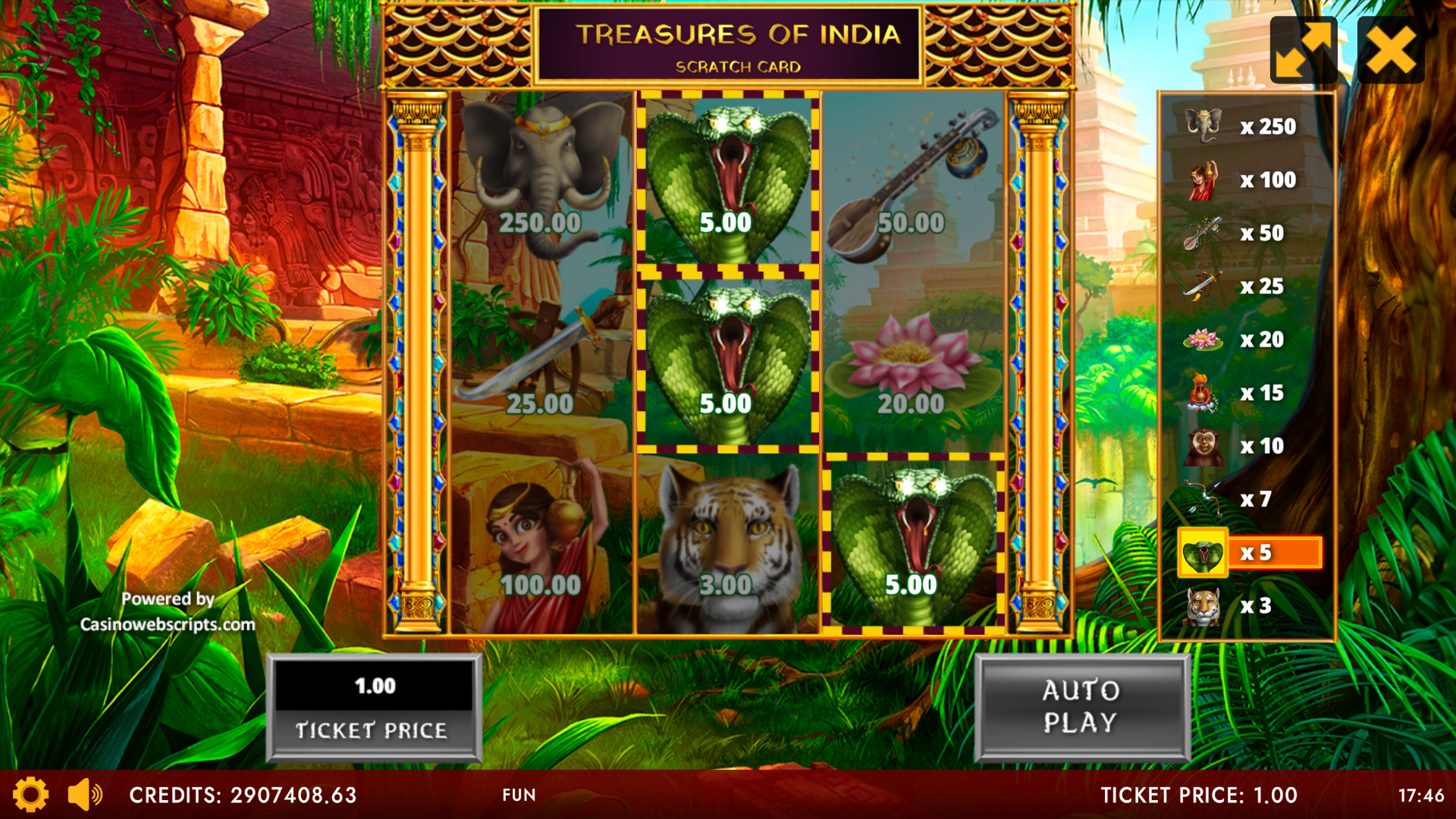 Treasures Of India Scratch Card - Preview