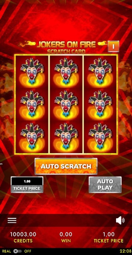 Jokers on Fire Scratch Card — portrait