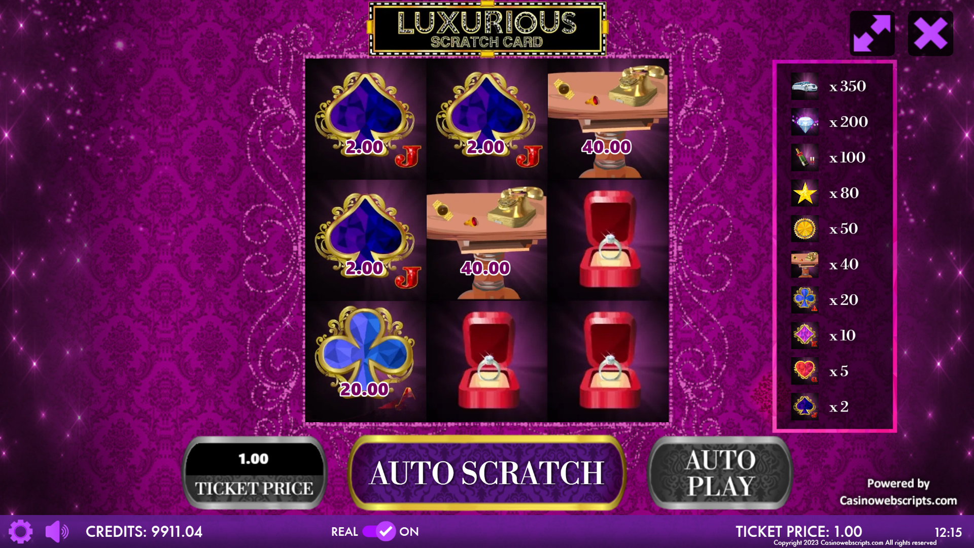 Luxurious Scratch Card - Preview