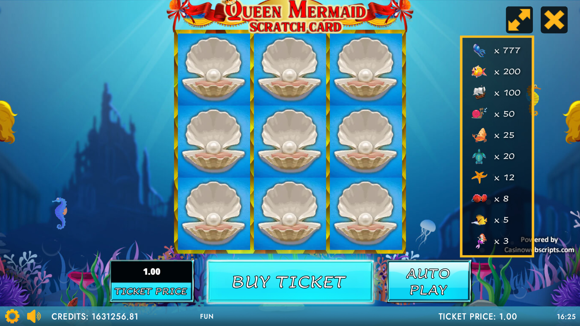 Queen Mermaid Deluxe Scratch Card - Preview