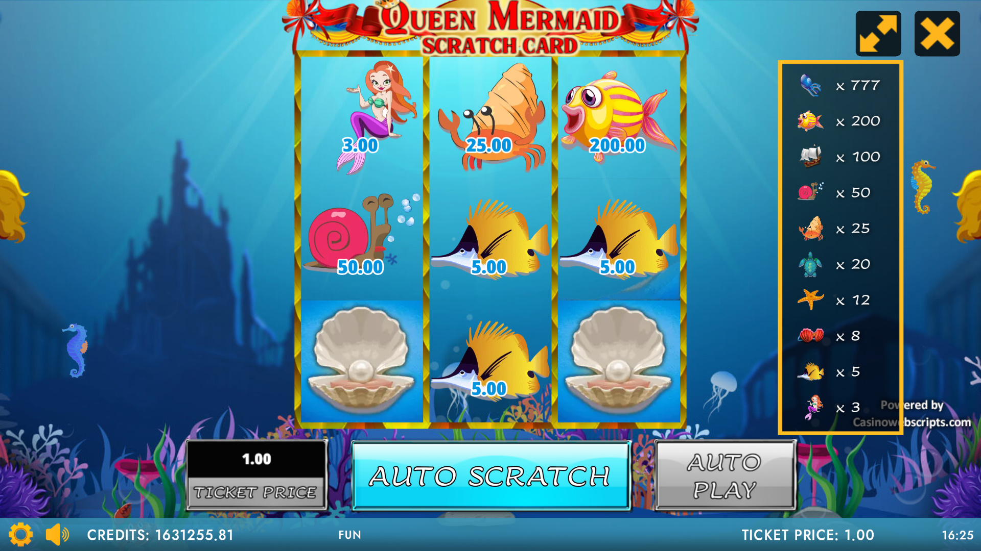Queen Mermaid Deluxe Scratch Card - Preview