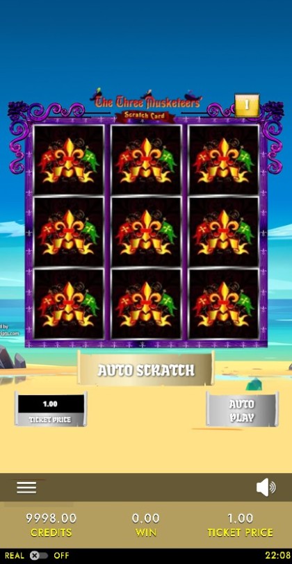 The Three Musketeers Scratch Card mobile
