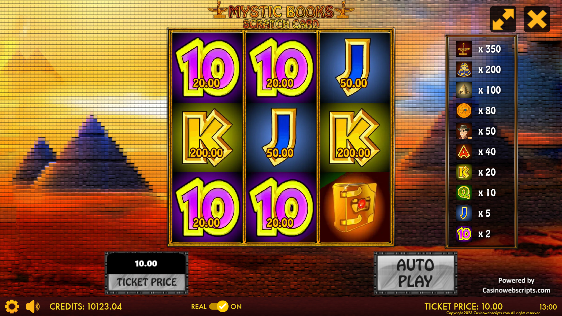Mystic Books Scratch Card - Preview