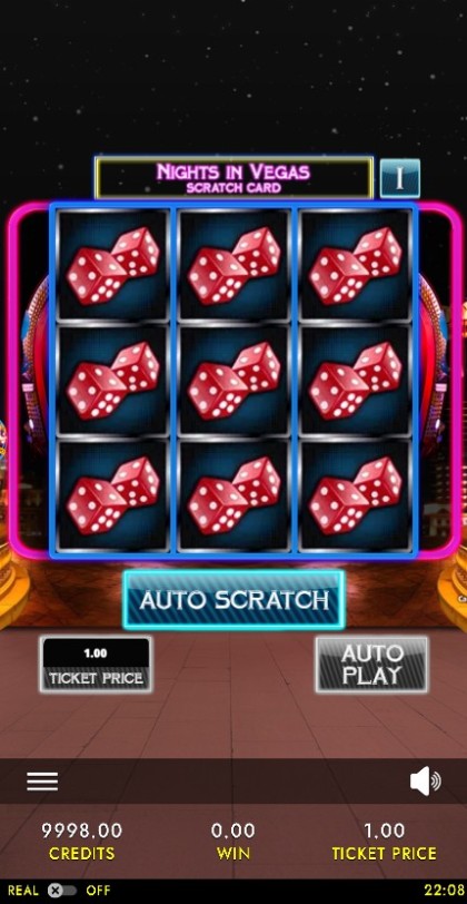 Nights in Vegas Jackpot Scratch Card — portrait