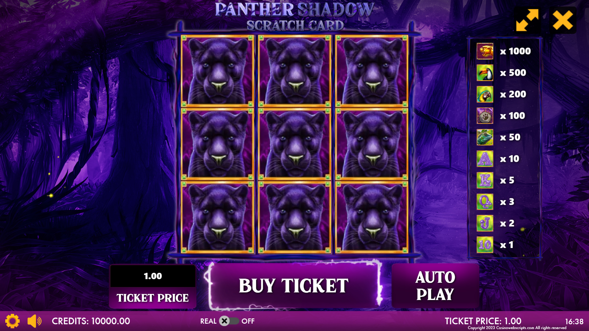 Panther Shadow Scratch Card - Preview