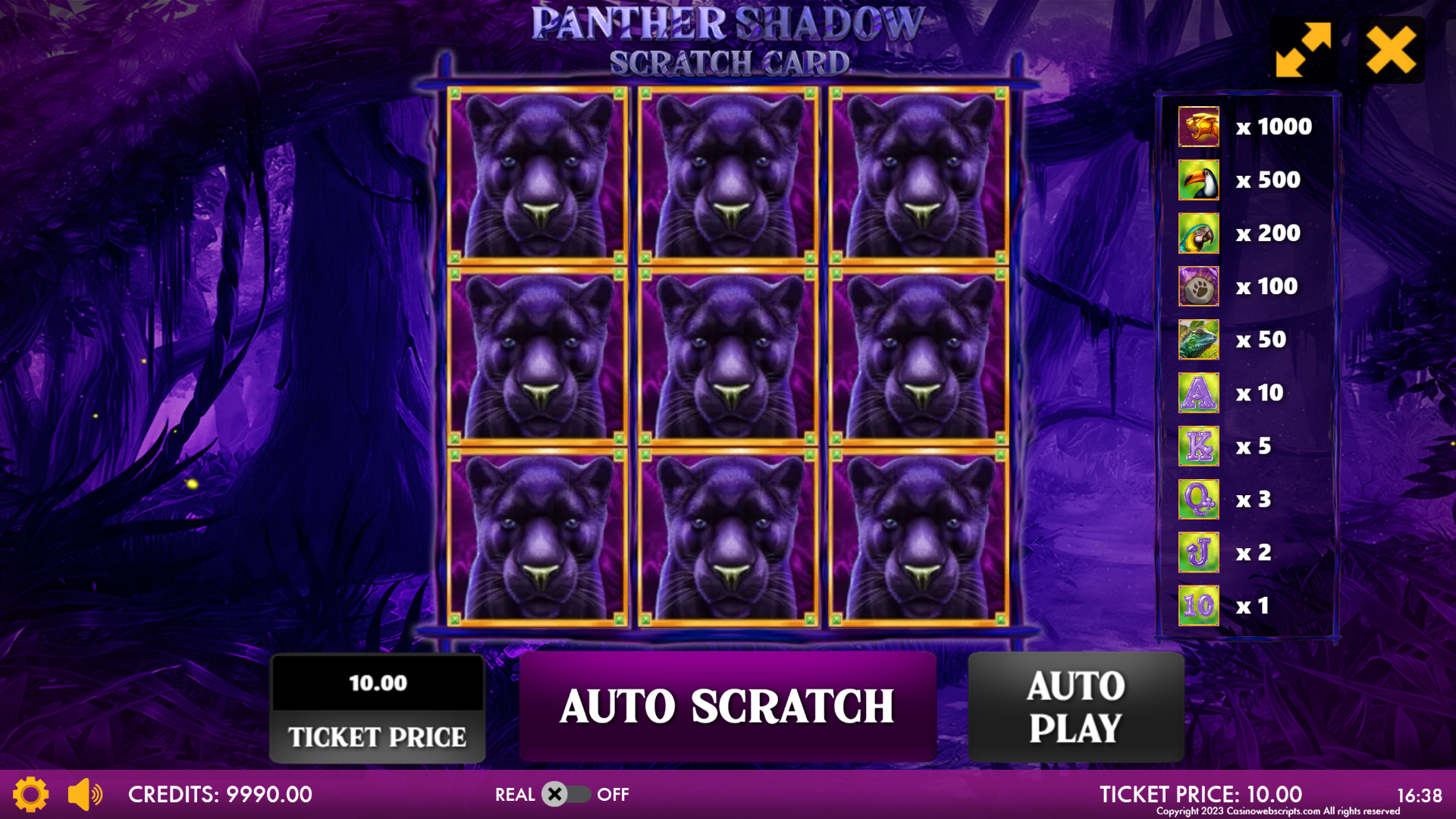 Panther Shadow Scratch Card - Preview