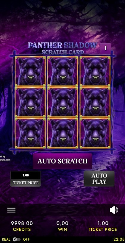 Panther Shadow Scratch Card mobile