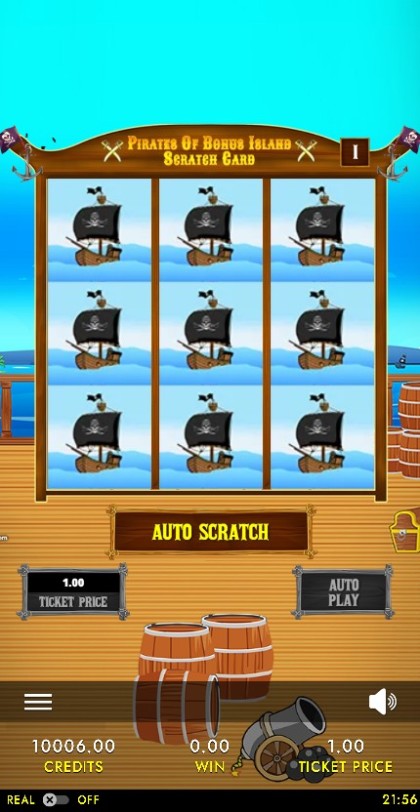 Pirates of Bonus Island Deluxe Adventures Scratch Card mobile