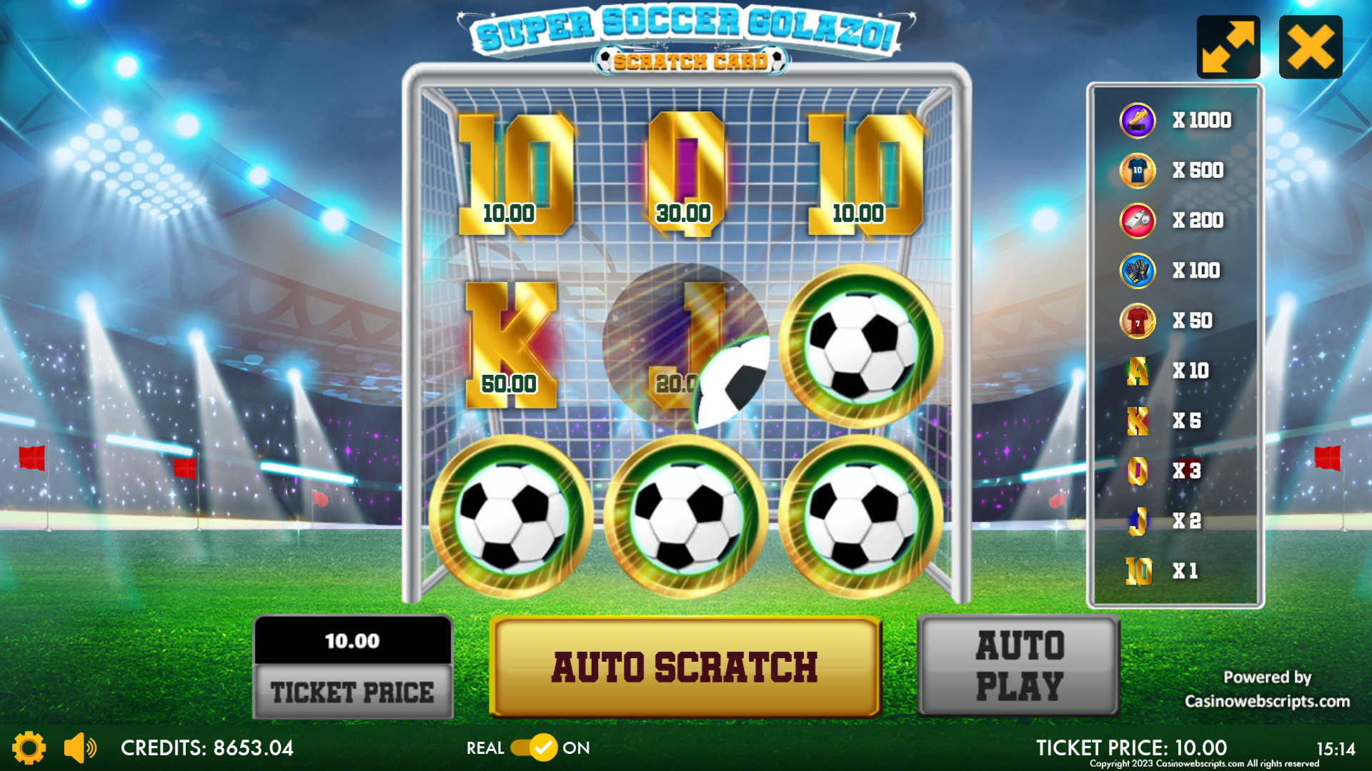 Super Soccer Golazo Scratch Card - Preview