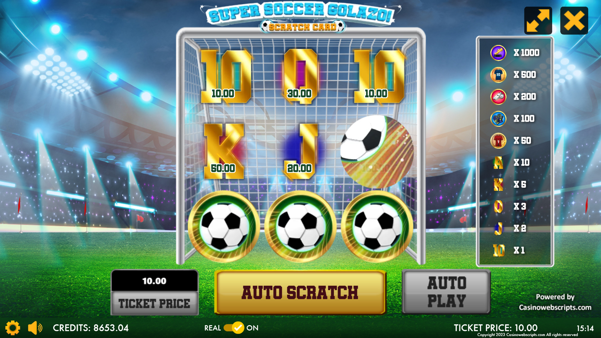 Super Soccer Golazo Scratch Card - Preview