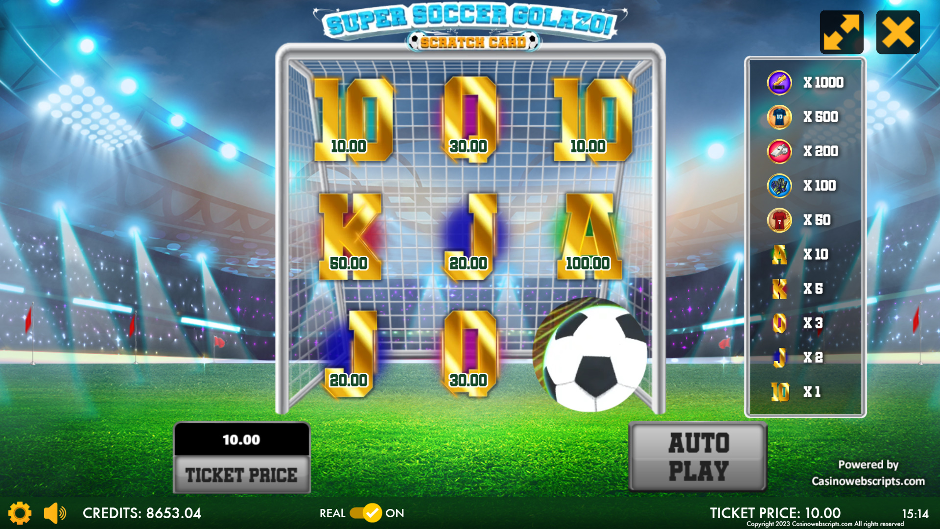 Super Soccer Golazo Scratch Card - Preview
