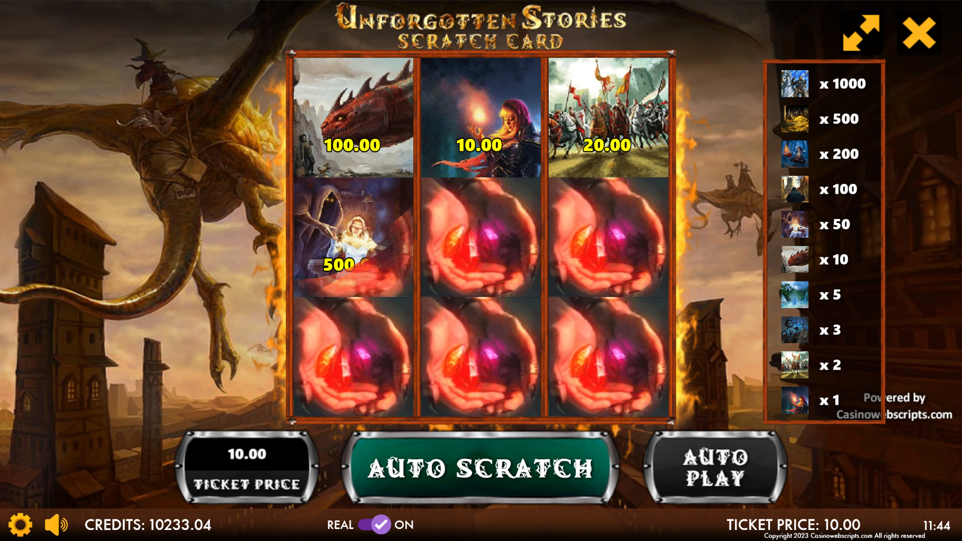 Unforgotten Stories Scratch Card - Preview