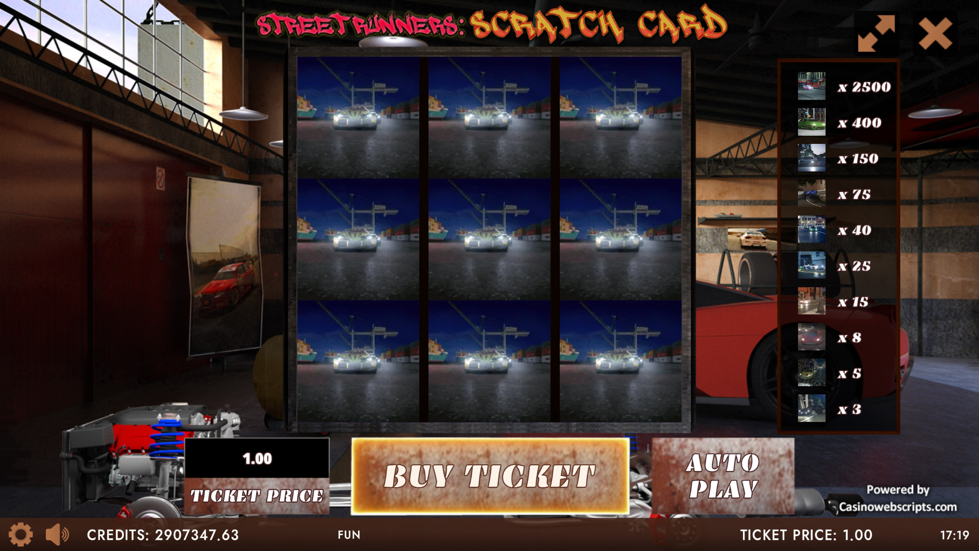 Street Runners - The burnout Scratch Card - Preview