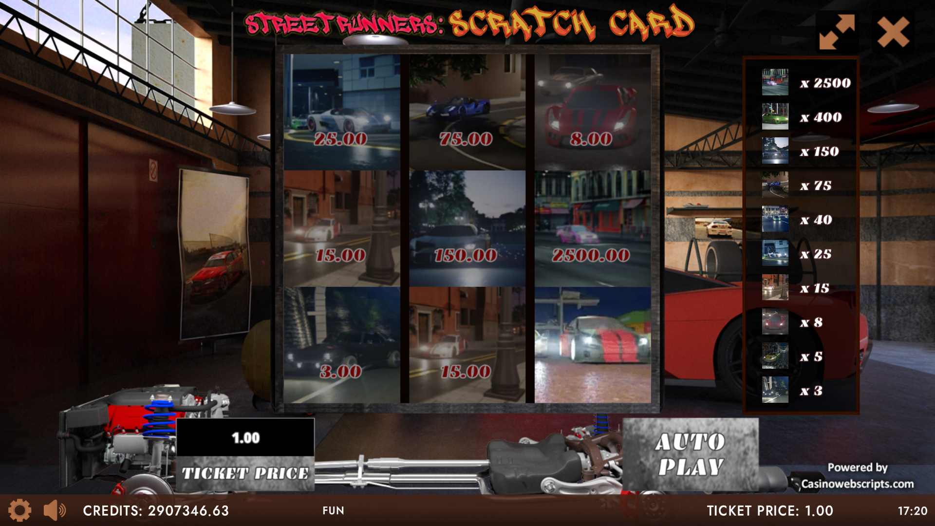 Street Runners - The burnout Scratch Card - Preview