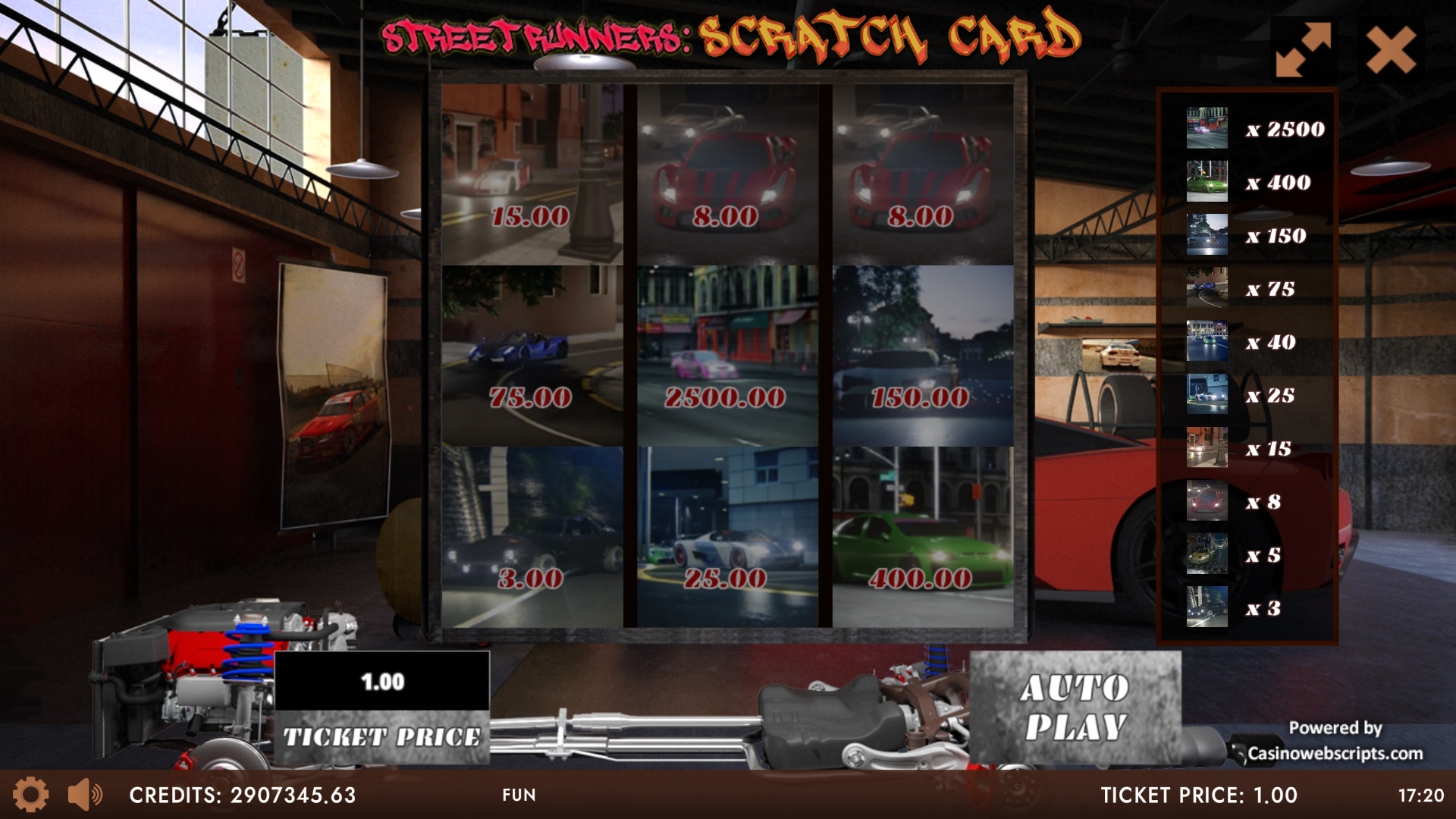 Street Runners - The burnout Scratch Card - Preview