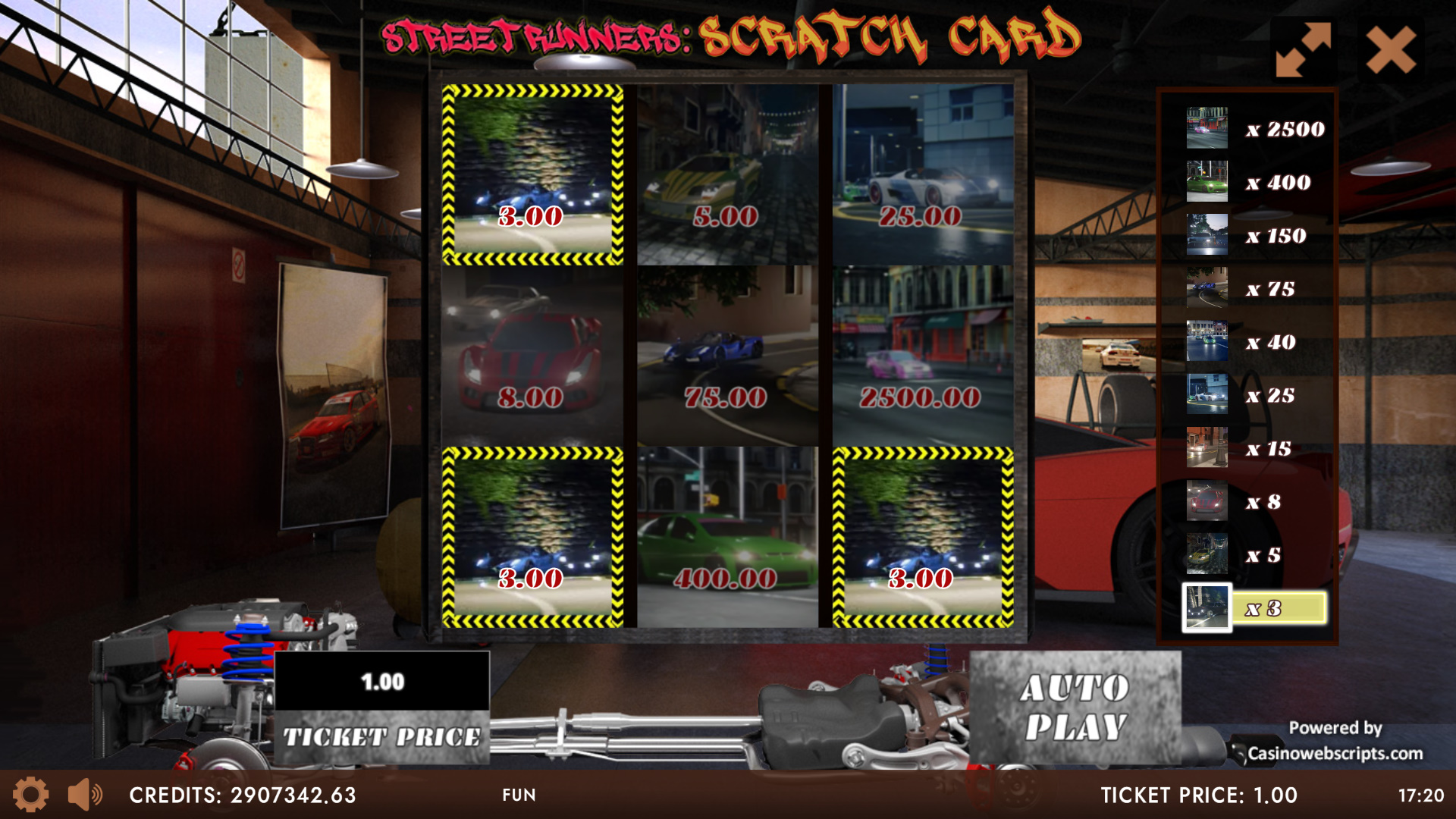 Street Runners - The burnout Scratch Card - Preview
