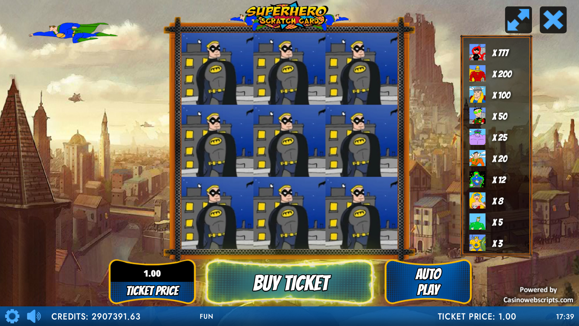 SuperHero Scratch Card - Preview