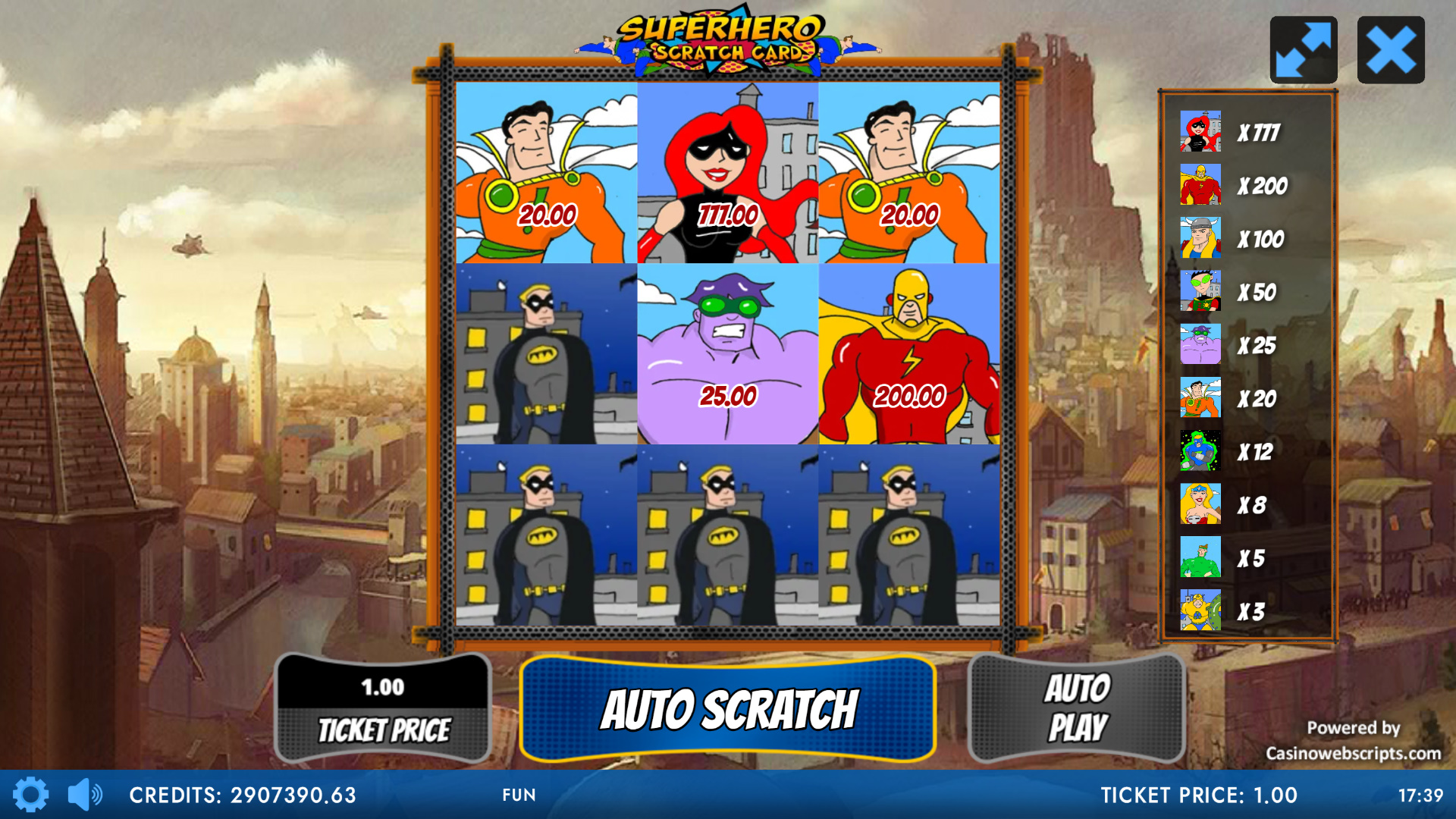 SuperHero Scratch Card - Preview