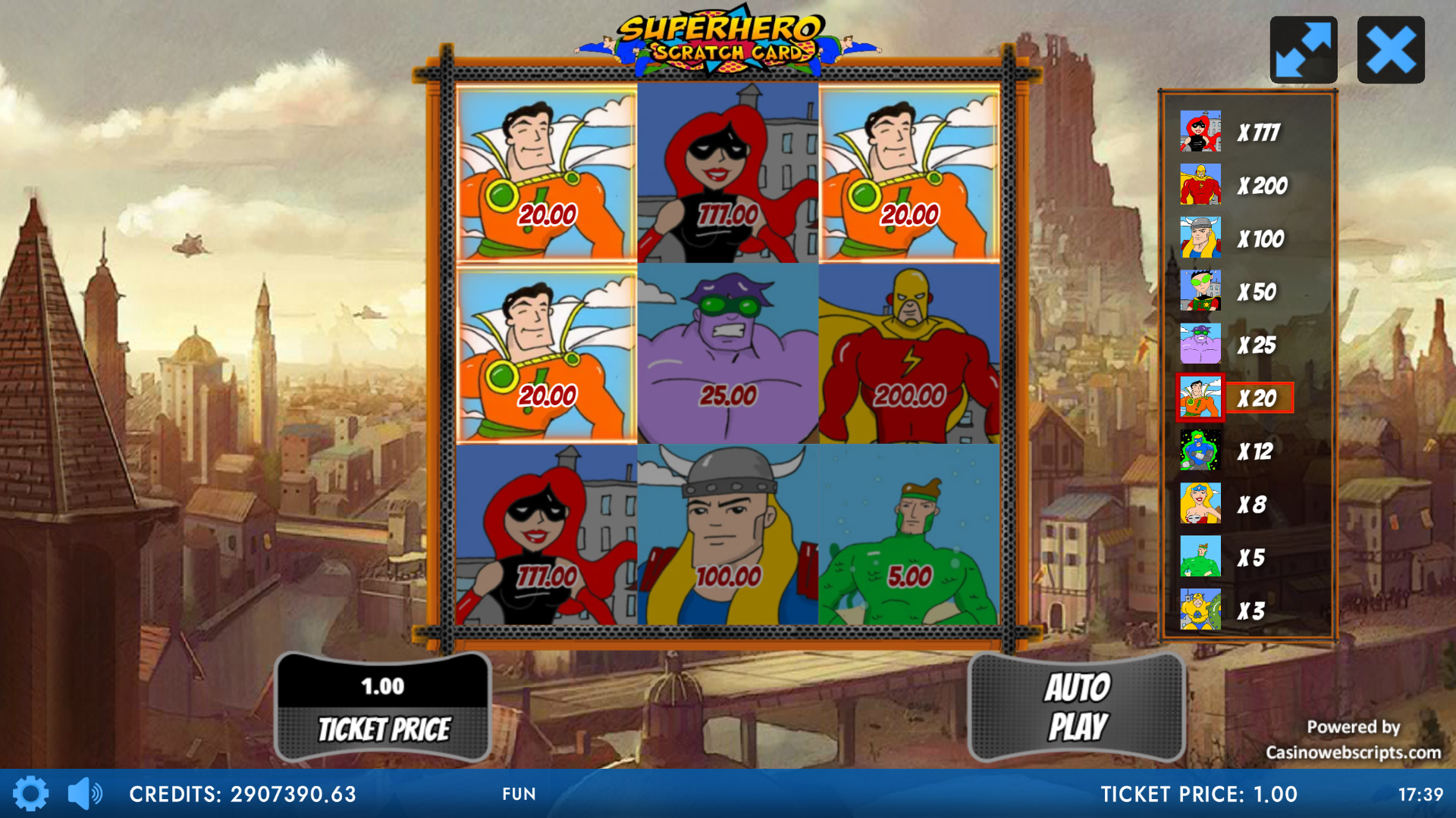 SuperHero Scratch Card - Preview