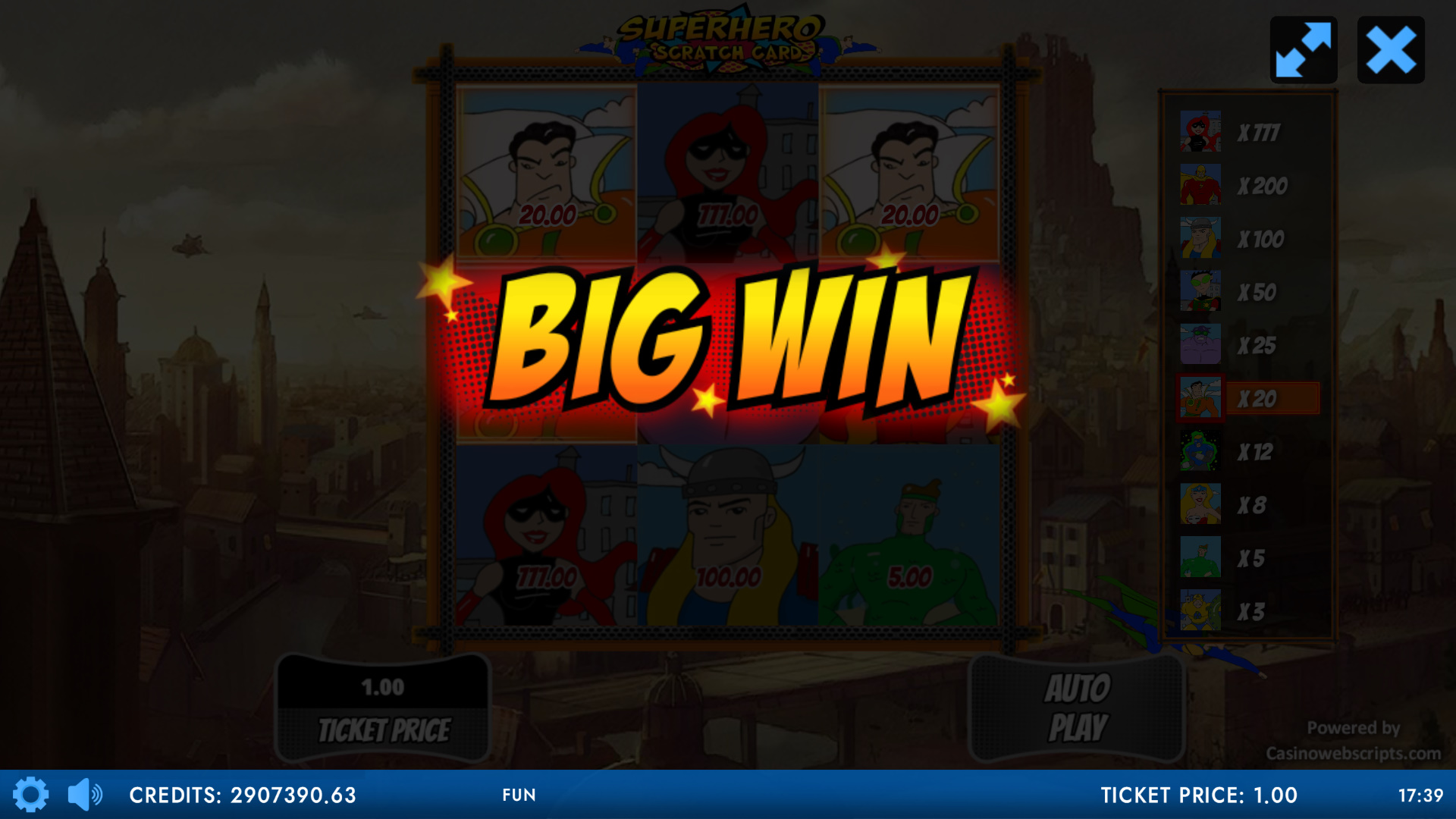 SuperHero Scratch Card - Preview