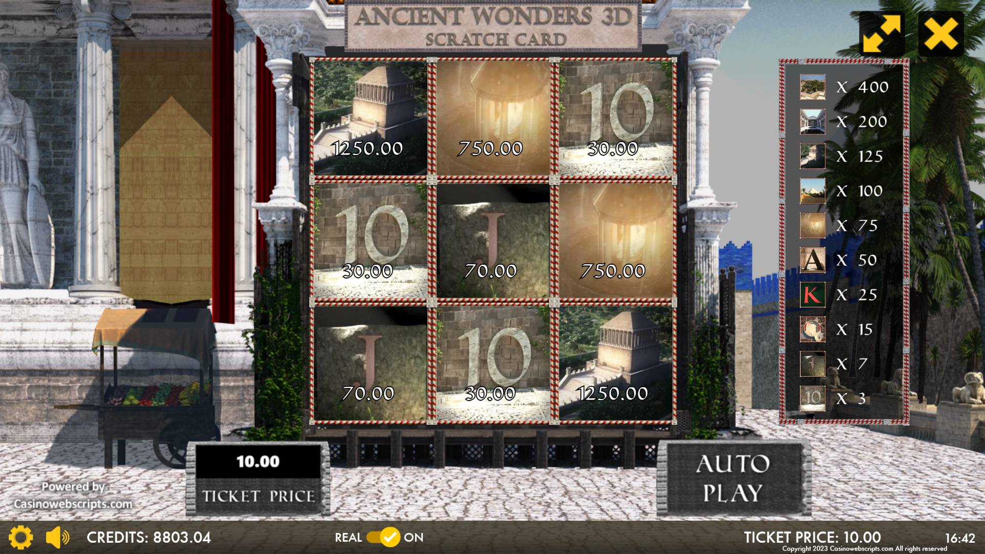 Ancient Wonders 3D Scratch Card - Preview