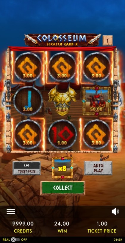 Colosseum Scratch Card X mobile