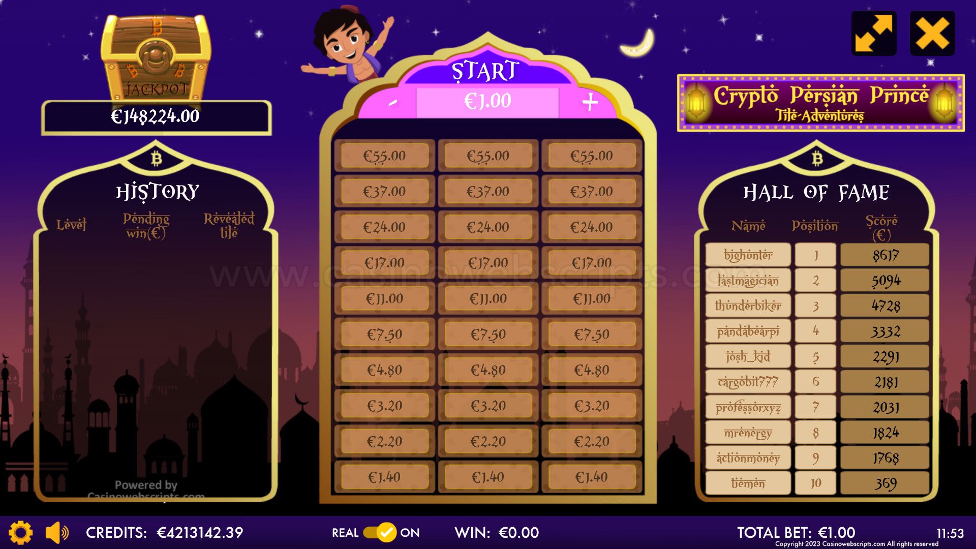 Crypto Persian Prince Tile-Adventures Mobile and PC - Preview
