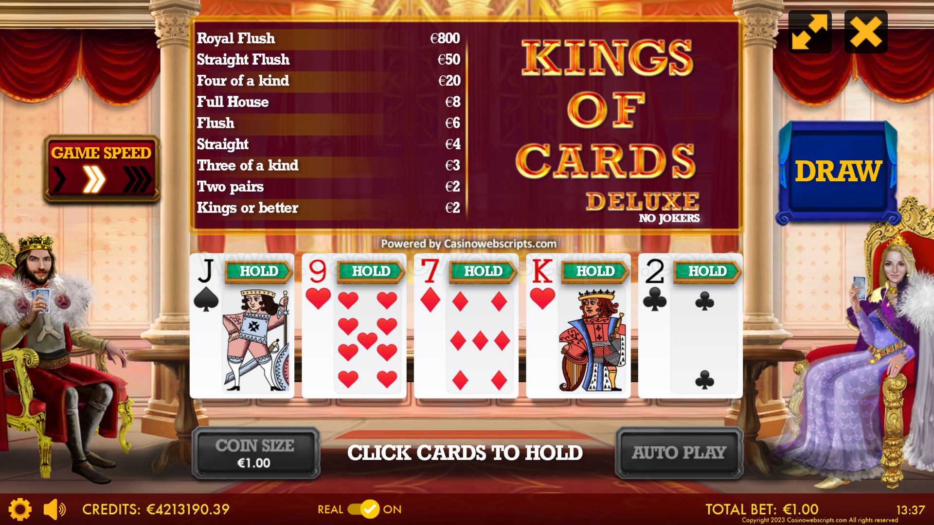 Kings of Cards Video Poker - Preview
