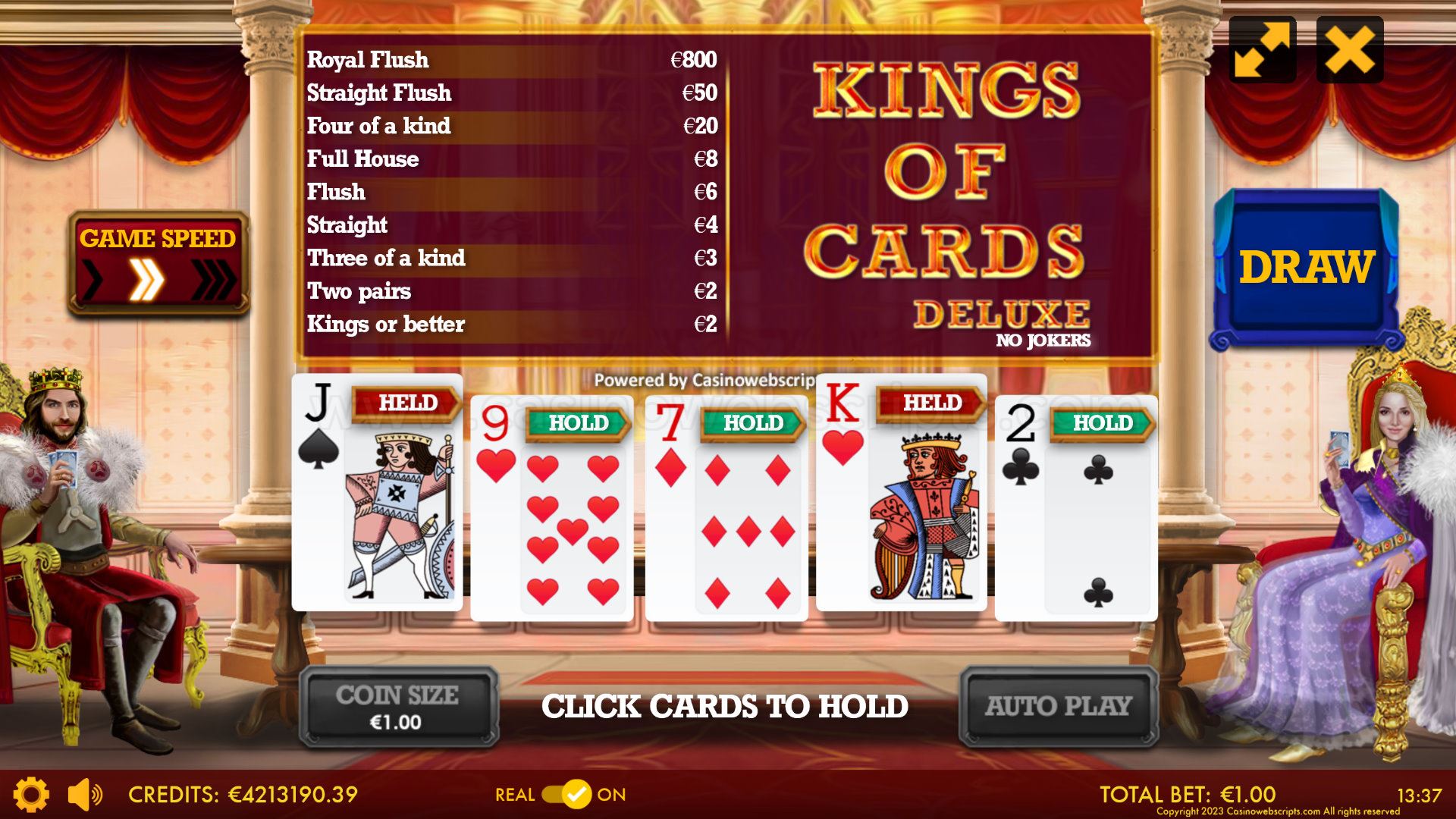 Kings of Cards Video Poker - Preview