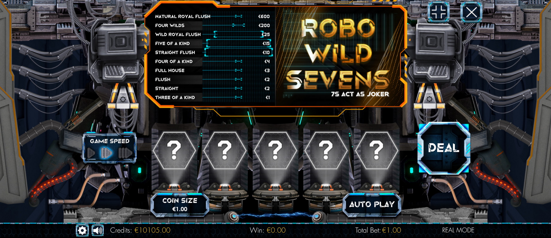 Robo Wild Sevens Video Poker - Preview