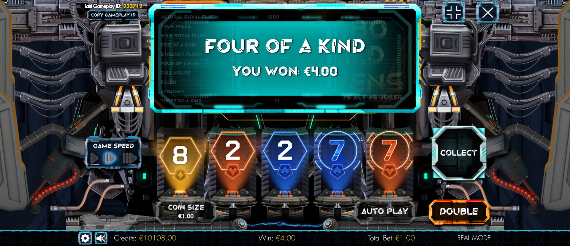 Robo Wild Sevens Video Poker - Preview