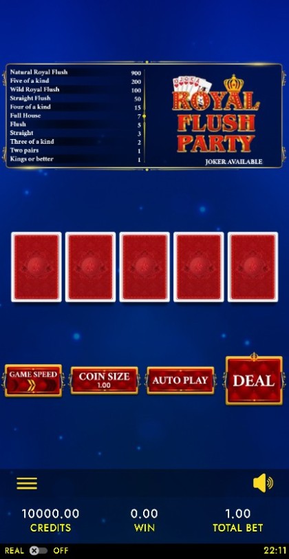 Royal Flush Party Deluxe Video Poker HTML5 Mobile and PC mobile