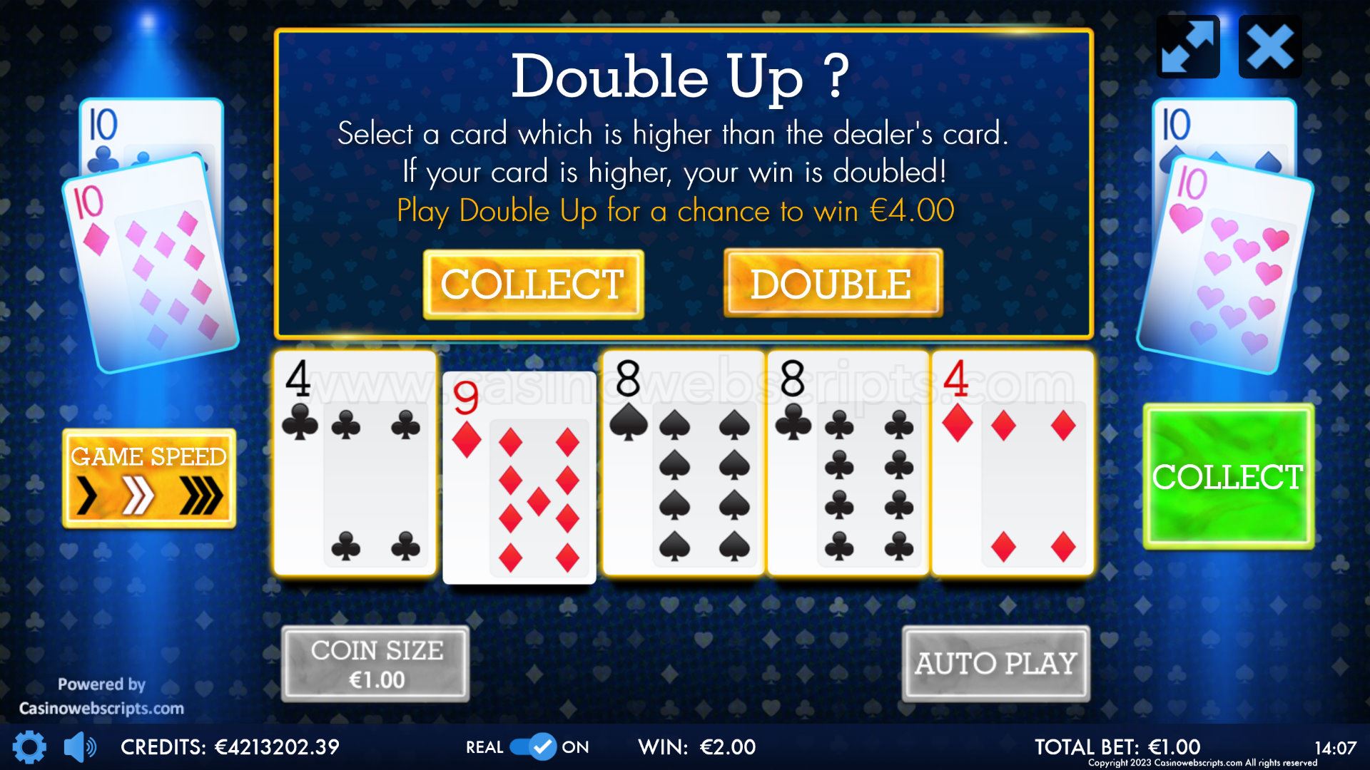 10s (Tens) or better Video Poker HTML5 Mobile and PC - Preview